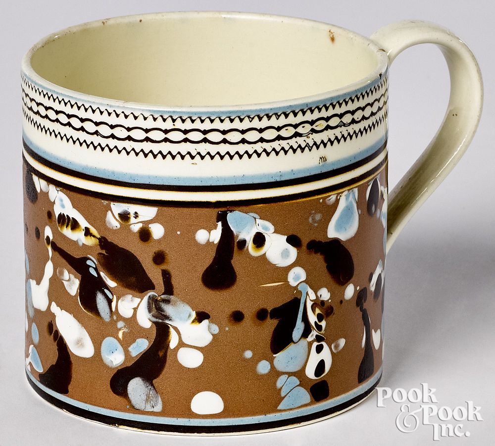 Appraisal: Mocha mug Mocha mug with splashed glaze h Provenance A