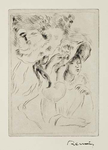 Appraisal: PIERRE-AUGUSTE RENOIR Le Chapeau pingl e planche Drypoint x mm