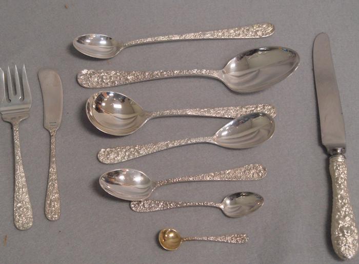 Appraisal: pcs Stieff Rose sterling silver flatware c o salad forks