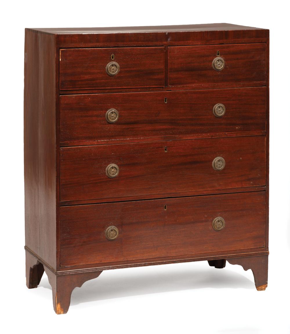 Appraisal: Georgian Mahogany Chest of Drawers th c two over three