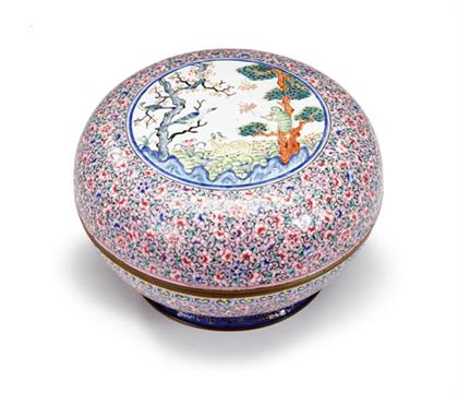 Appraisal: Large Chinese Canton enamel covered box qing dynasty or later