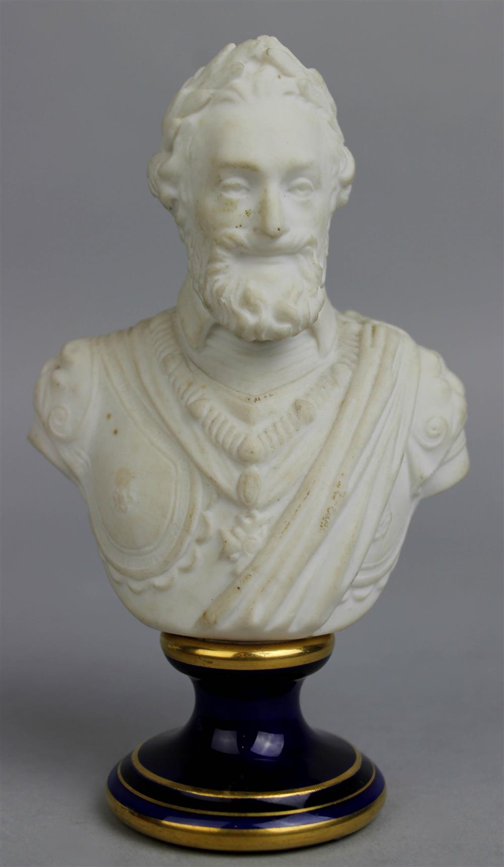 Appraisal: SEVRES BISCUIT BUST OF HENRY IV circa impressed uppercase mark