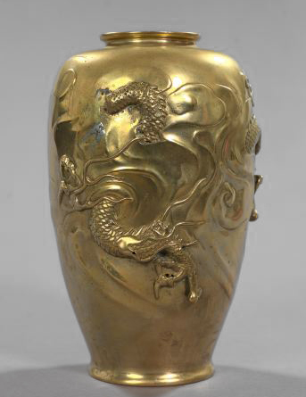 Appraisal: Japanese Meiji Gilded Cast-Brass Vase fourth quarter th century of