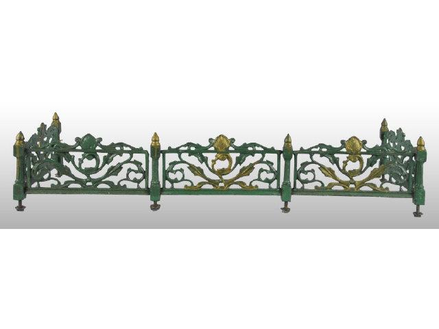 Appraisal: Cast Iron Decorative Christmas Fence Description Green and gold painted