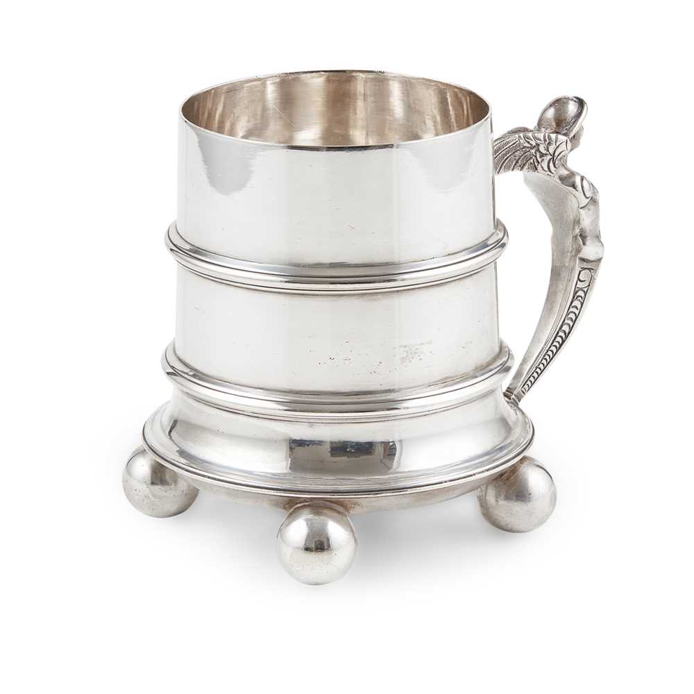 Appraisal: ALFRED STEVENS - BEER TANKARD DESIGNED CIRCA electroplated silver stamped