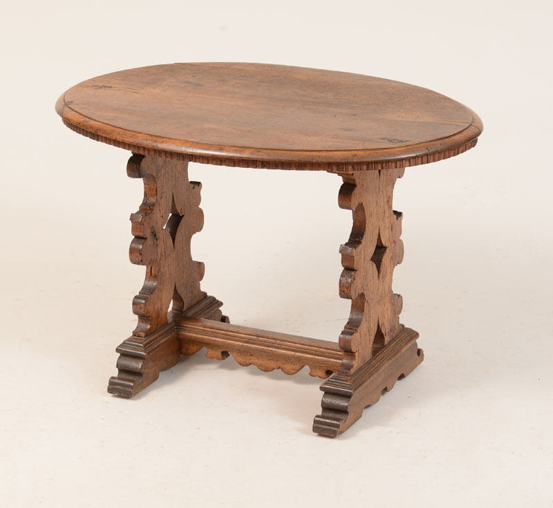 Appraisal: Continental Baroque Style Stained Walnut Side Table x x in