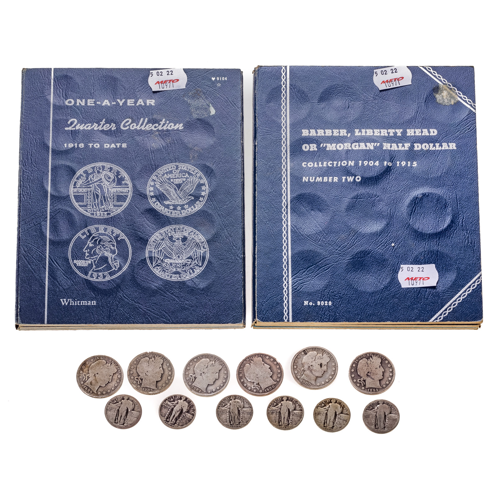 Appraisal: BARBER HALVES SILVER QUARTERS Halves AG G G - G