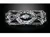 Appraisal: A DIAMOND BROOCH of openwork rectangular design with incurved corners