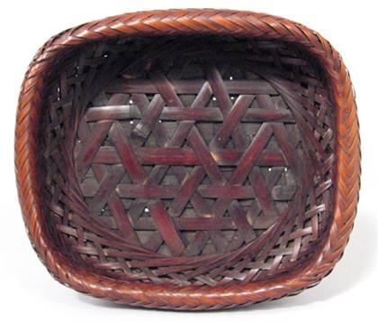 Appraisal: Good Japanese woven basket signed th century Of shallow rectangular