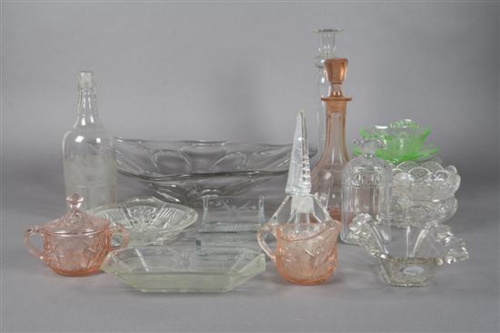 Appraisal: A Collection of Etched Molded and Cut Glass Articles Width