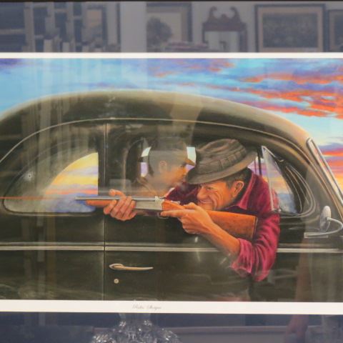 Appraisal: Mark Peters Lithograph Riding Shotgun Asheville artist signed and numbered