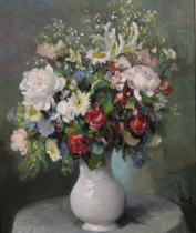 Appraisal: Marcel Dyf French - Still Life With Flowers Oil on