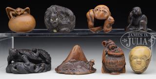 Appraisal: Please Note The dragon form netsuke shown top row nd