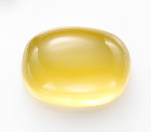 Appraisal: Large Citrine Cabochon Brazil Transparent and of bright lemon yellow