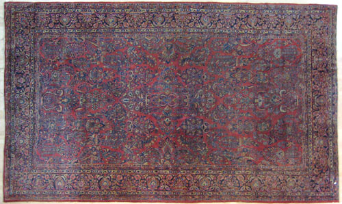 Appraisal: Roomsize Sarouk rug ca with overall floral pattern on a