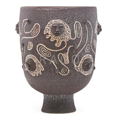 Appraisal: EDWIN SCHEIER - MARY SCHEIER - Footed vessel magnetized volcanic