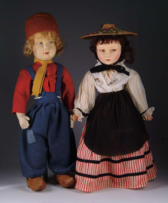 Appraisal: EARLY FELT DOLLS The first possibly by Raynal is a