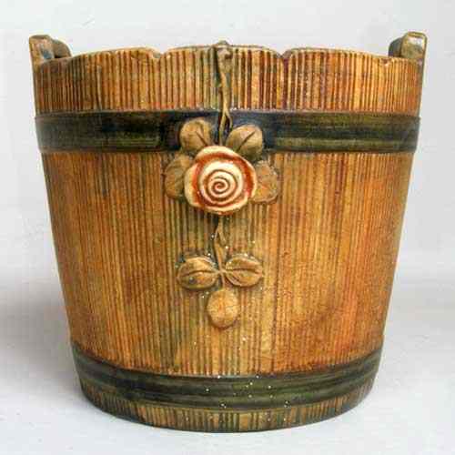 Appraisal: An American Pottery Faux Bois Planter Weller circa crafted as