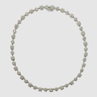 Appraisal: K White Gold and Diamond Necklace K White Gold and