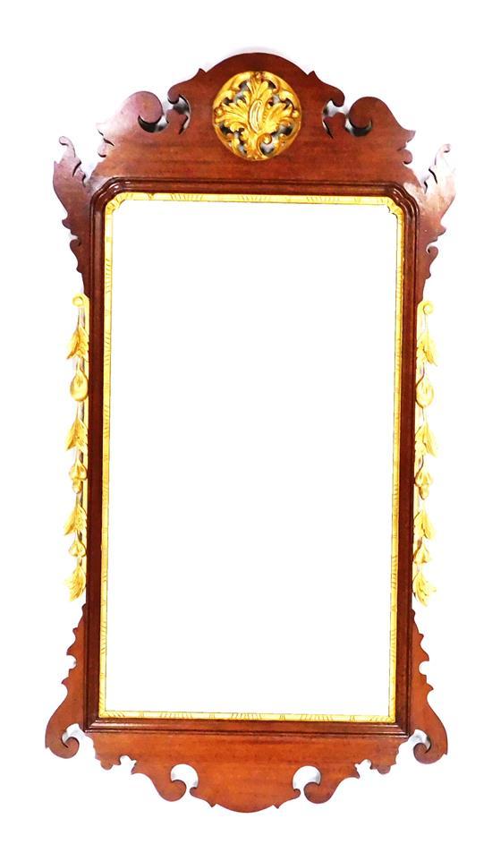 Appraisal: Margolis wall mirror th C Chippendale style mahogany and gilt