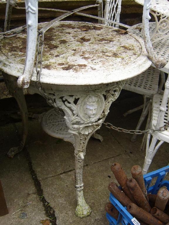 Appraisal: A Victorian cast iron pub table of circular form with