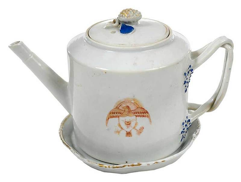 Appraisal: Chinese Export Teapot with Matching Undertray late th th century