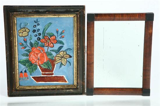 Appraisal: TWO FRAMED ITEMS Includes a tinsel picture early th century