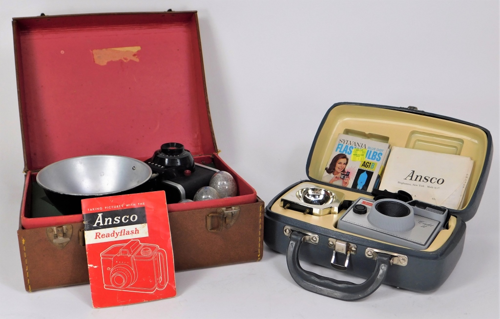 Appraisal: GROUP OF ANSCO CAMERAS Group of Ansco cameras in fitted