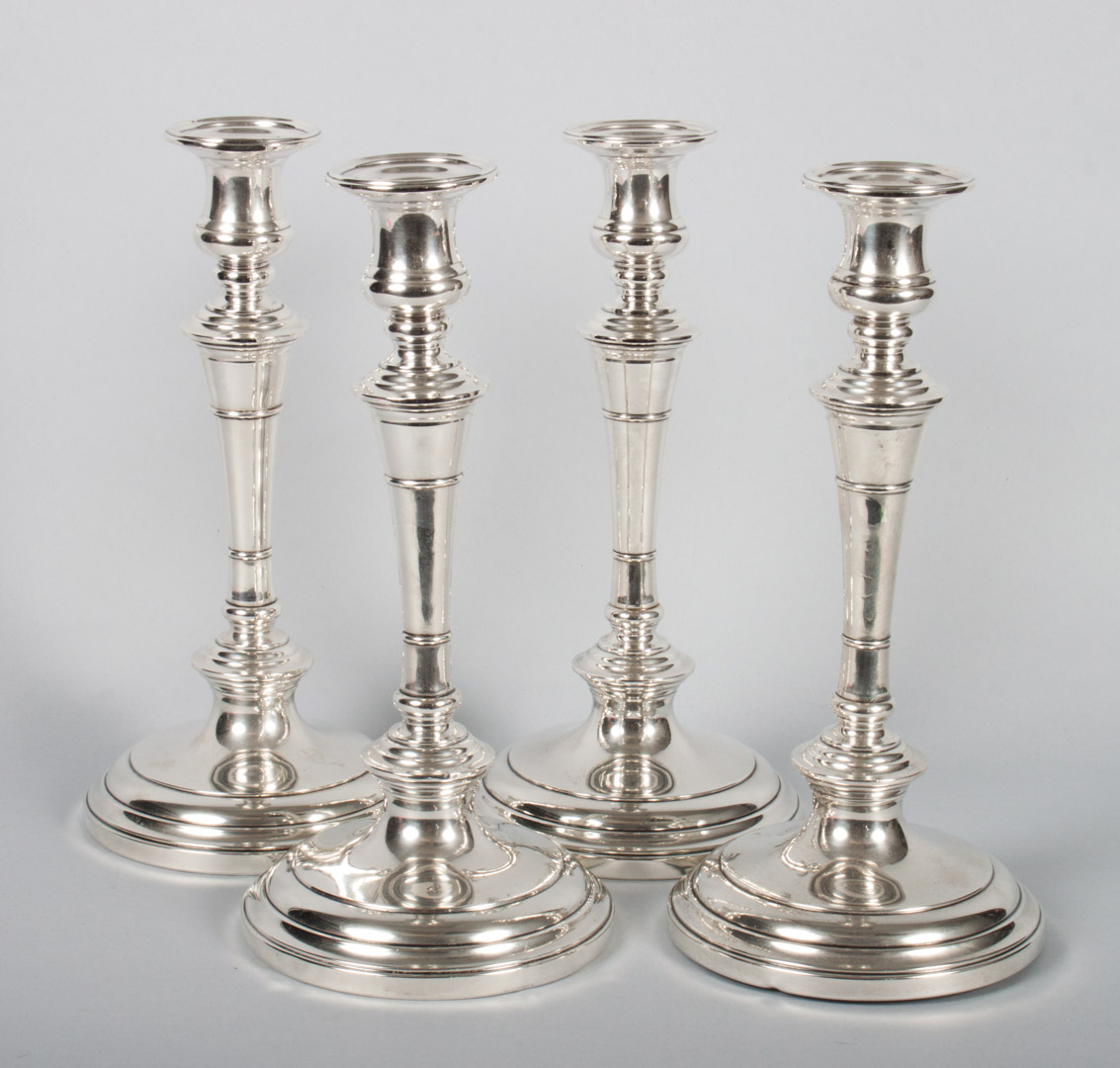 Appraisal: Set of four Kirk weighted sterling candlesticks pattern in H