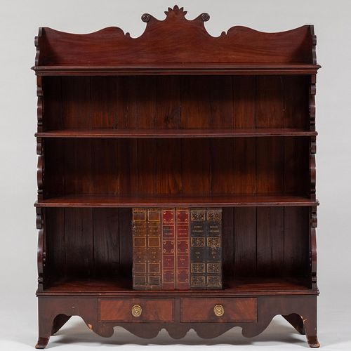 Appraisal: VICTORIAN MAHOGANY AND PINE FOUR TIER BOOKSHELF ft in x