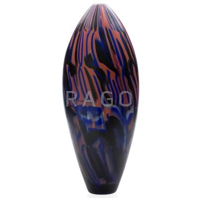 Appraisal: MICHELE BURATO b Large hand blown glass vase Murano Italy