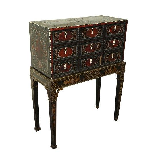 Appraisal: A late th Century table cabinet possibly Portuguese inlaid ebony