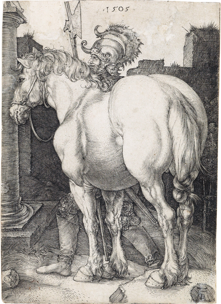 Appraisal: ALBRECHT D RER The Large Horse Engraving x mm x