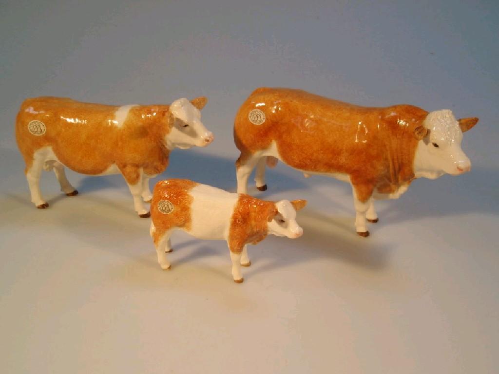 Appraisal: A Border Fine Arts Pottery Company family of Simmental cattle