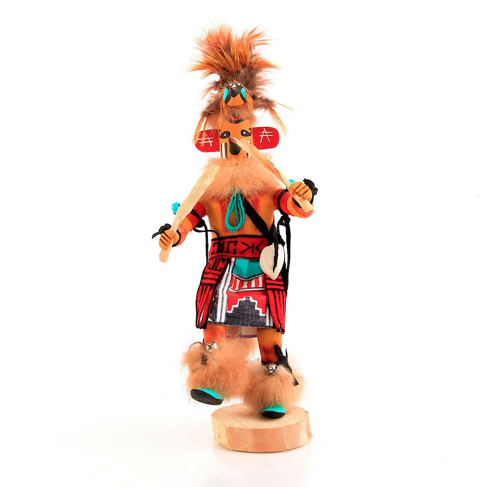 Appraisal: NATIVE AMERICAN HUMMINGBIRD KACHINA DOLL Hand carved cottonwood decorated with