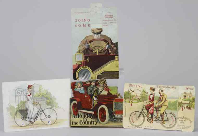 Appraisal: BICYCLE TRADE CARDS POSTCARD AUTO BOOK A Columbian Bicycles and