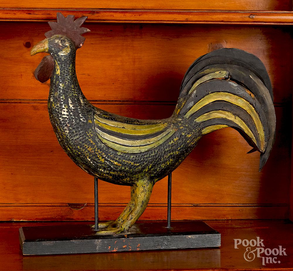 Appraisal: Carved and painted rooster Exclusive on Bidsquare Carved and painted