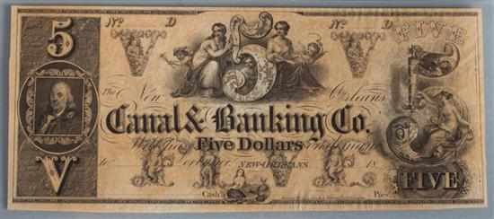 Appraisal: Canal Banking Co New Orleans unissued note circa 's AU-