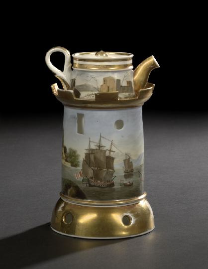 Appraisal: Good Paris Porcelain Veilleuse second quarter th century in three