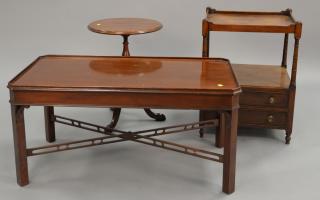 Appraisal: Three piece lot with Council coffee table drawer stand and