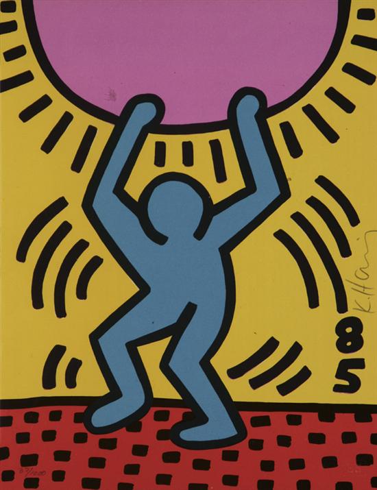 Appraisal: Keith Haring American - International Youth Year Lithograph in color