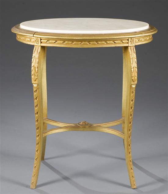 Appraisal: Louis XVI Marble Top Giltwood Stand Late th early th