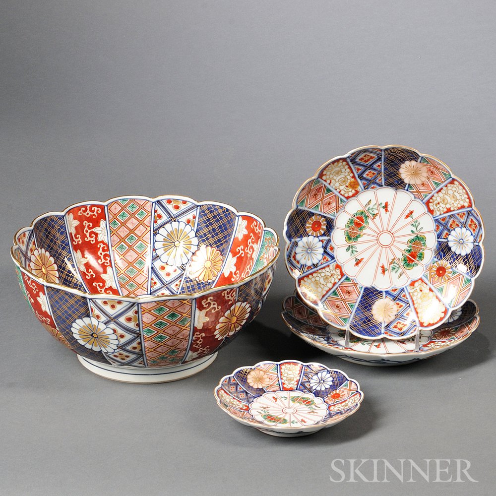 Appraisal: Three Imari Dishes and a Bowl Japan th th century