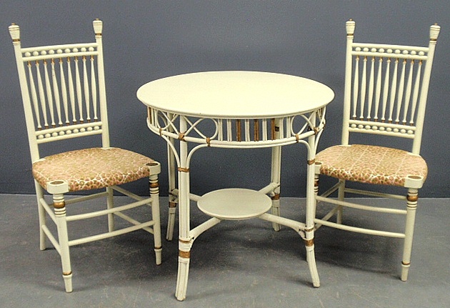 Appraisal: - Bentwood table with a round top h top dia