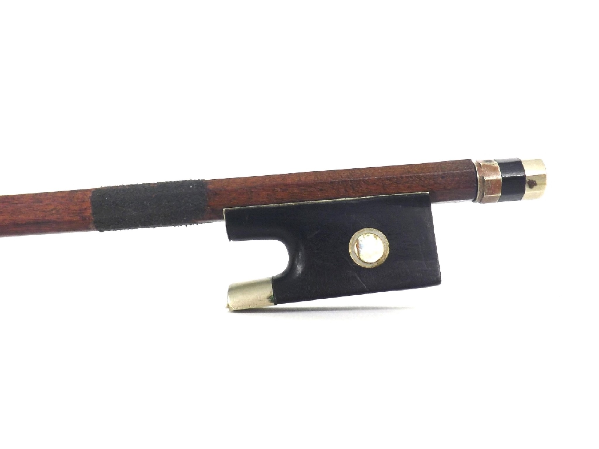 Appraisal: French nickel mounted violin bow of the Pajeot School unstamped