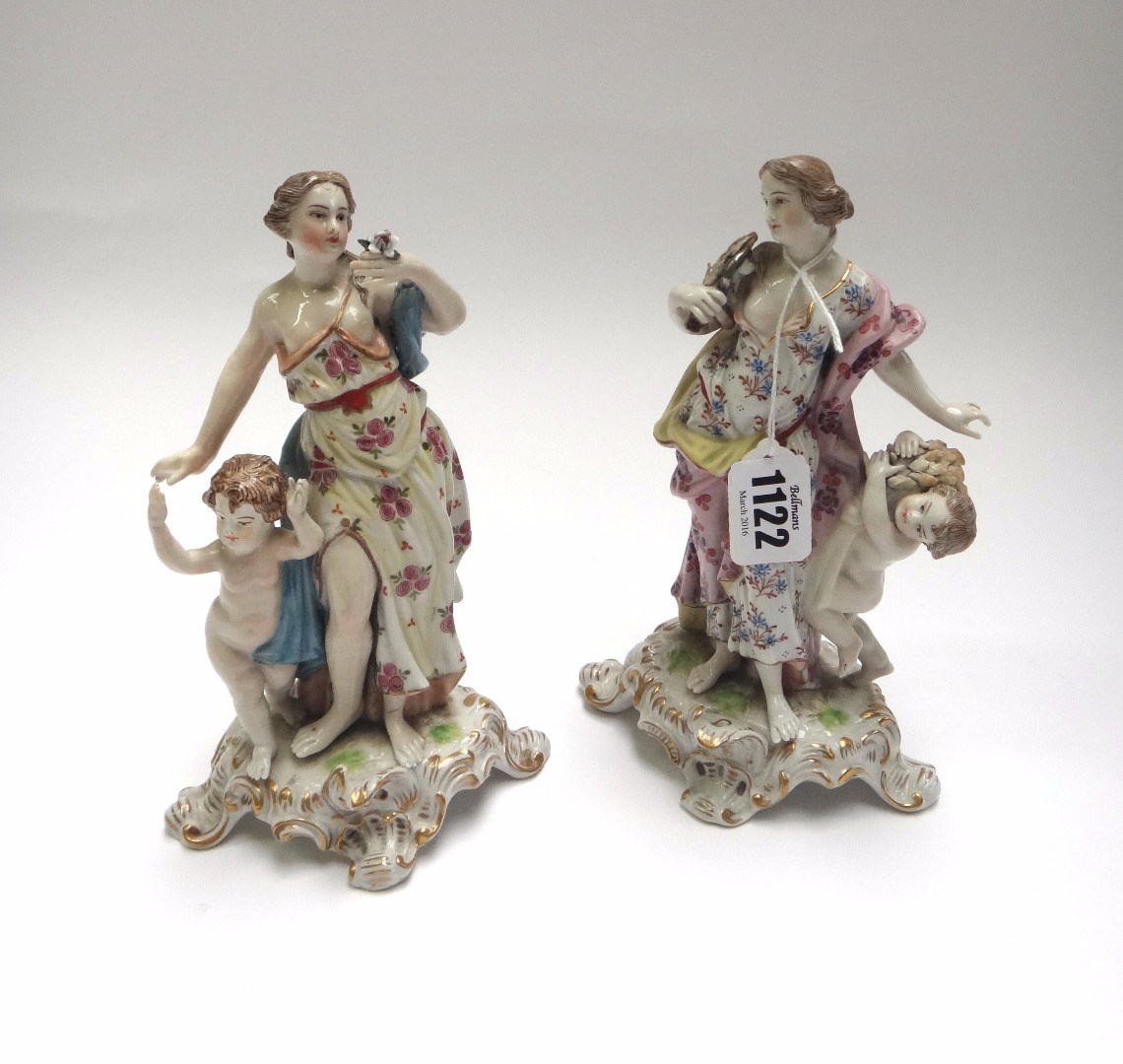 Appraisal: A pair of Sitzendorf porcelain figures early th century each