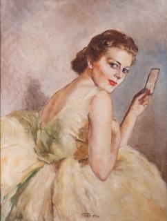 Appraisal: Pal Fried Portrait of a Ballerina Oil on Canvas Pal