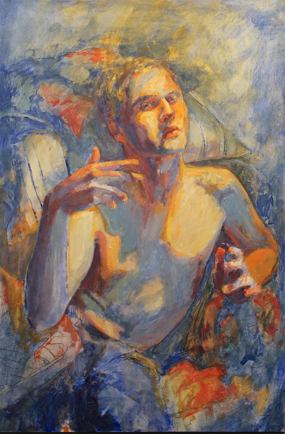 Appraisal: BRUCE KNECHT AMERICAN TH ST CENTURY SEATED MALE Oil on