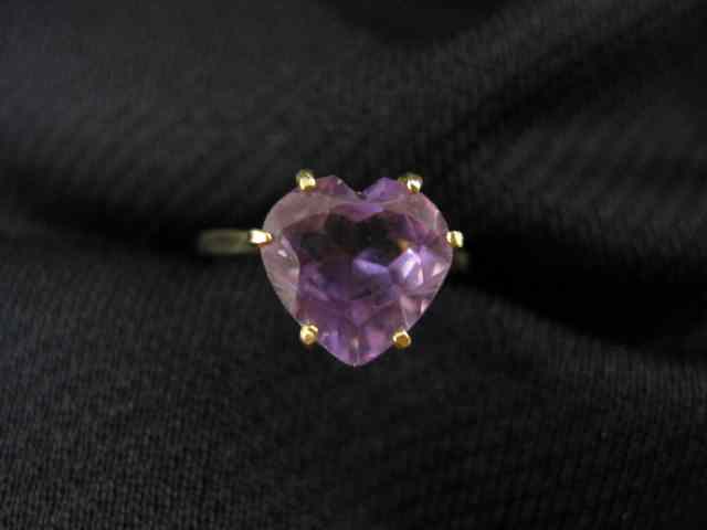 Appraisal: Amethyst Ring carat heart shaped gem in k yellow gold