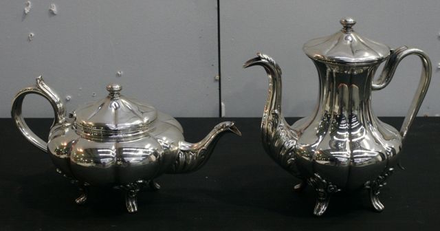 Appraisal: A silver coffee pot and teapot